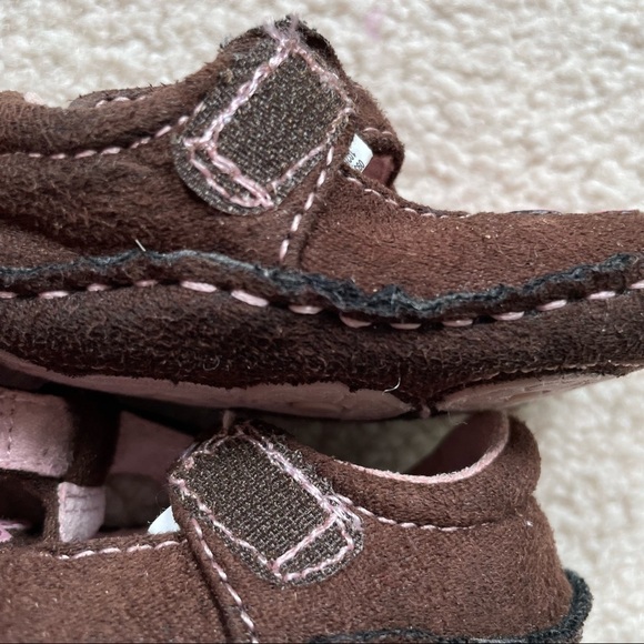 Authentic Infant Girl Footwear, Brown, Sz 3 with Soft Soles - Picture 6 of 12
